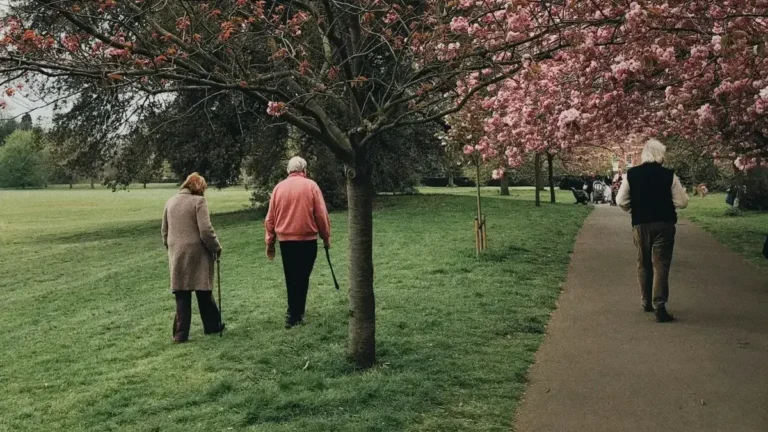 Person walking outdoors exercise guidance for diabetic patients.