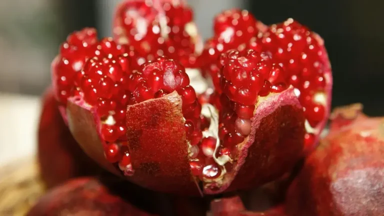 Pomegranate fruit with health benefits and antioxidants.