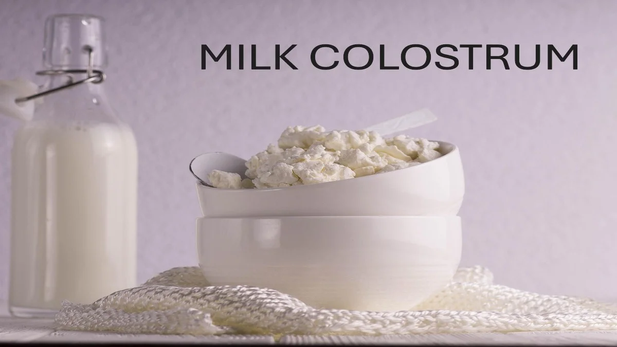 Bovine colostrum drops and immune defence concept