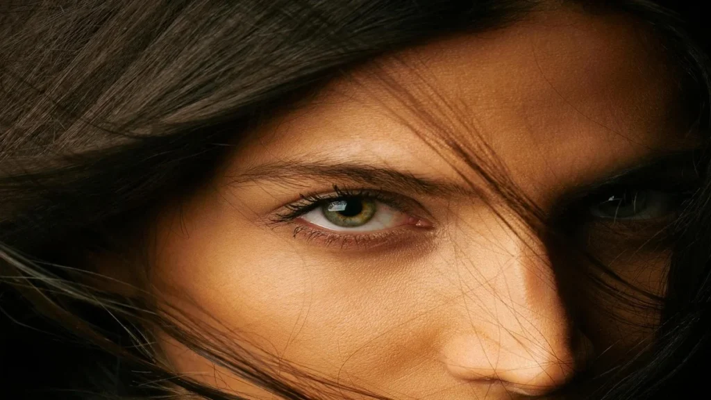 Close‑up of human eye retina blood vessels to illustrate link between eye and heart health