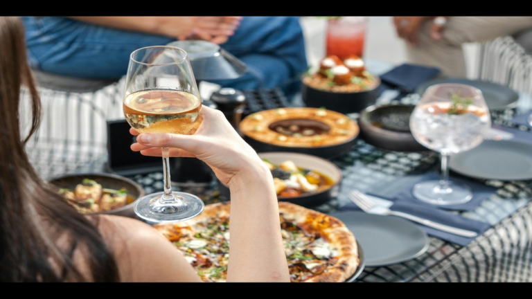 Plate with vitamin D rich foods fish, eggs, milk and mushrooms.