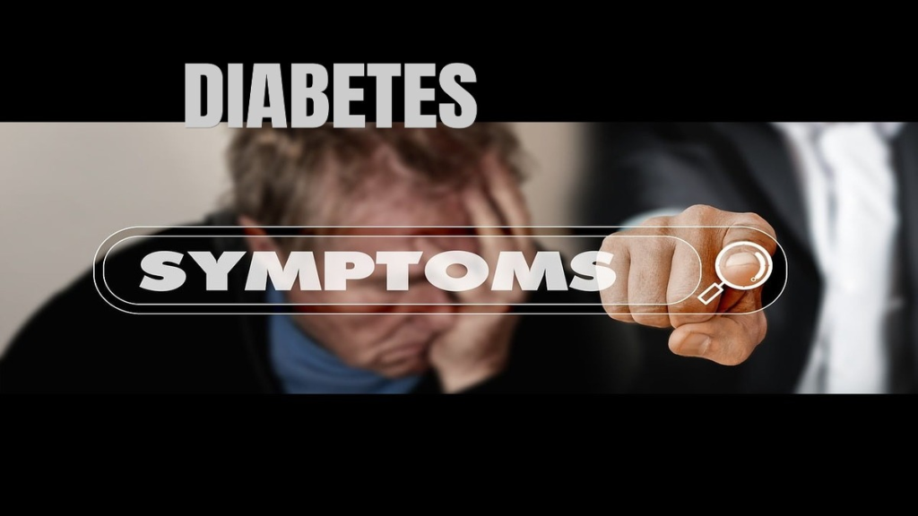 Illustration showing blood glucose test and warning sign for prediabetes.