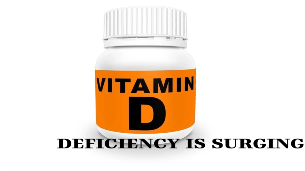 Sunlight on skin and a bottle of Vitamin D supplement.