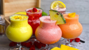 Fresh fruit and vegetable juices promoting gut health and digestion