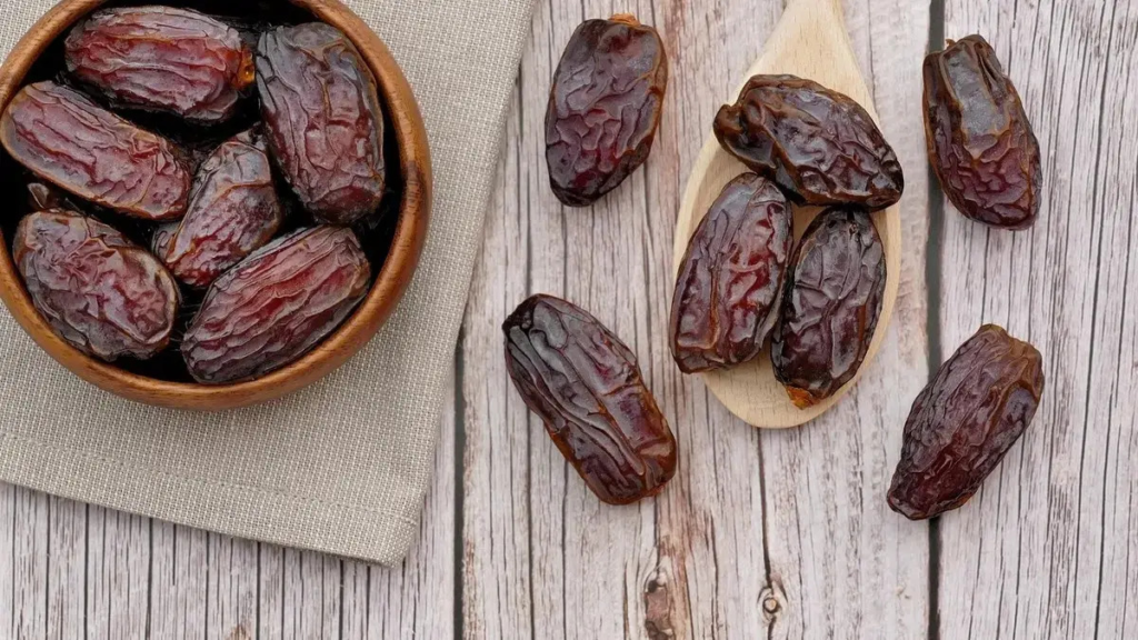 Dates fruit close‑up showing natural sweetness and texture