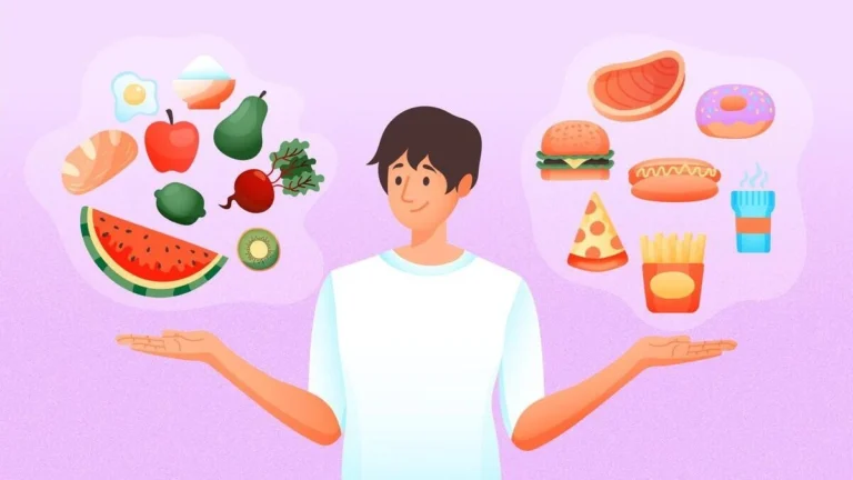 High-fiber foods including fruits, vegetables, legumes, and whole grains on a table