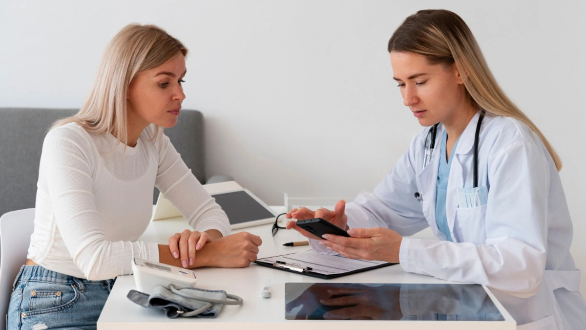 Woman experiencing recurrent urinary tract infection symptoms and lower abdominal discomfort