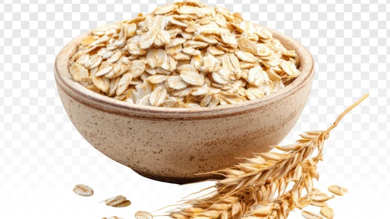 Bowl of plain steel-cut oats with nuts and seeds, showing a high-fiber breakfast option that may help support blood sugar control in people with diabetes